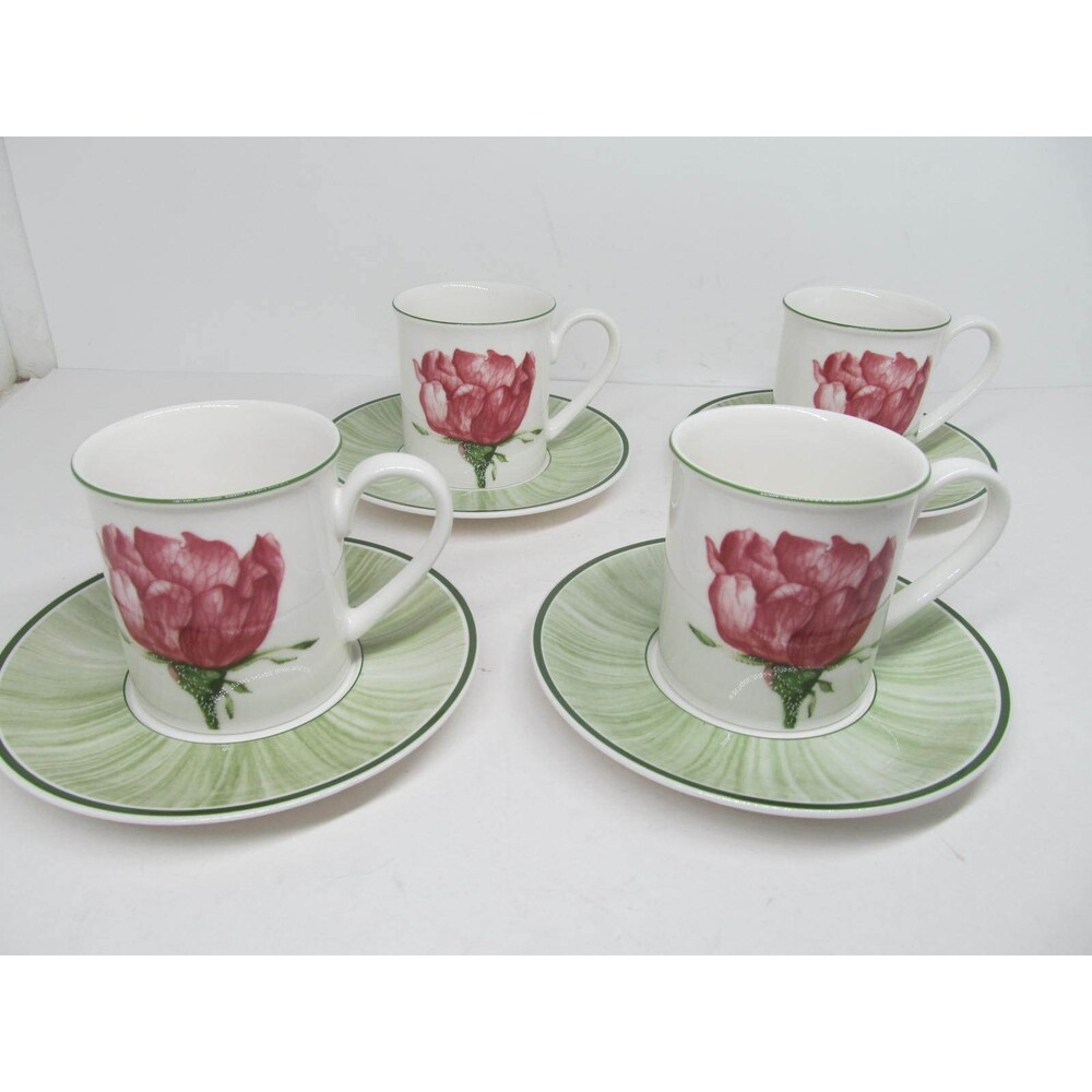 Villeroy & Boch Flora "Wild Rose" 3 3/8" Mugs Bundle of 4